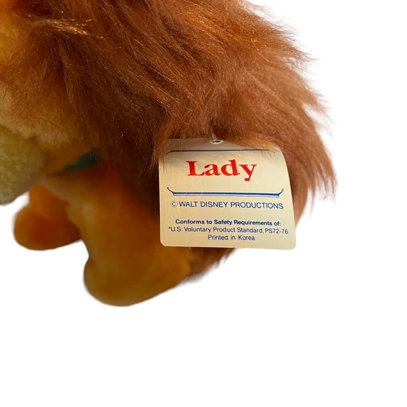 Deadstock Lady And The Tramp Vintage Disney Movie Tag Attached Plush Lady Dog - Picture 5 of 14